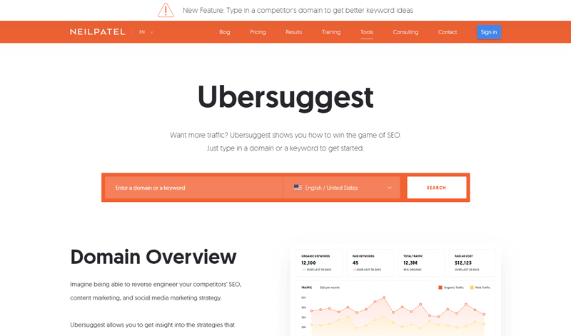 Keyword Research - Ubersuggest